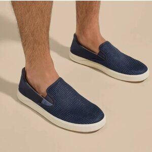 OluKai Lae‘ahi Men’s Breathable Mesh Slip-On Shoes Size 14 $100 in Blue Depth